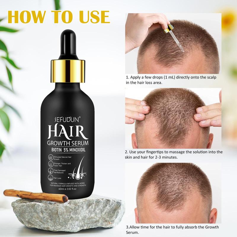 Minoxidil Essential Hair Care Massage Oil & Microneedle Roller, Hair Care & Styling Product For Making Thin Hair Look Thicker, Christmas Gift