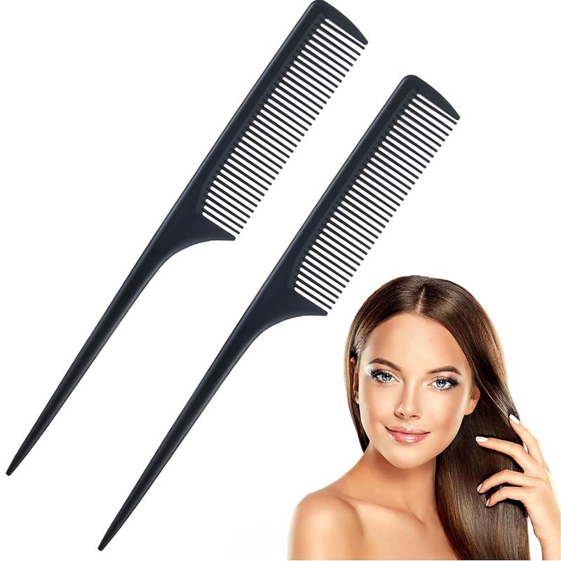 Jessie's Wig 1 Pack Rat Tail Combs for Women Fine Tooth Comb Parting Tip Carbon Fiber Root Teasing Anti Static Heat Resistant