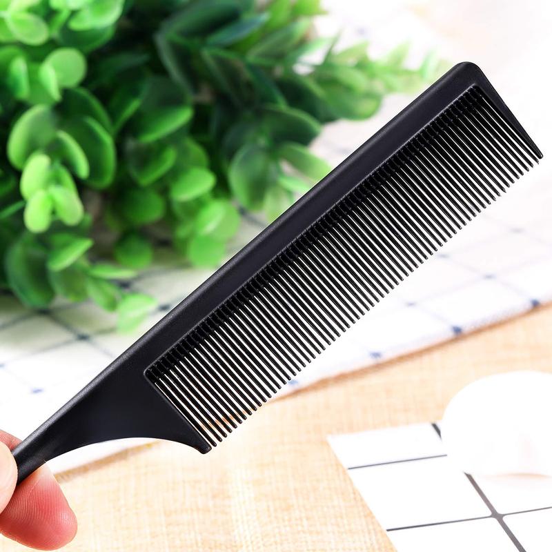 Jessie's Wig 1 Pack Rat Tail Combs for Women Fine Tooth Comb Parting Tip Carbon Fiber Root Teasing Anti Static Heat Resistant