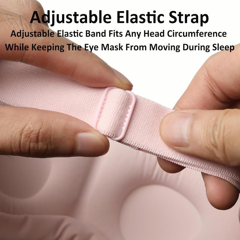 Sleep Mask for Women Men,Breathable Eye Mask with Adjustable Strap,3D Contoured Cup Light Blocking Sleep Masks,Blackout Eye Covers for Sleeping Traveling Yoga Nap Pink