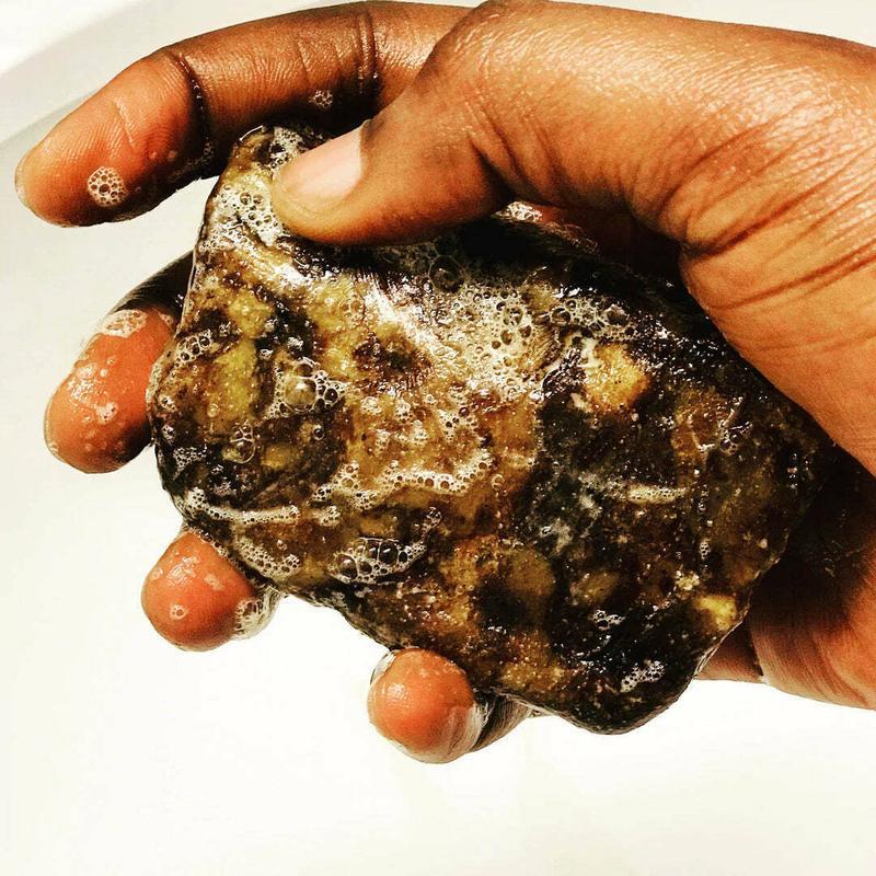 Pure natural African black soap body cleansing bath soap face wash deep cleansing