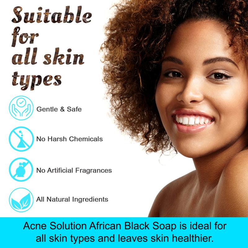 It's Pure Natural African Black Soap Bars with Acne Solution (Pack of 3) Organic Raw Soap for Face & Body Body Care Body Wash