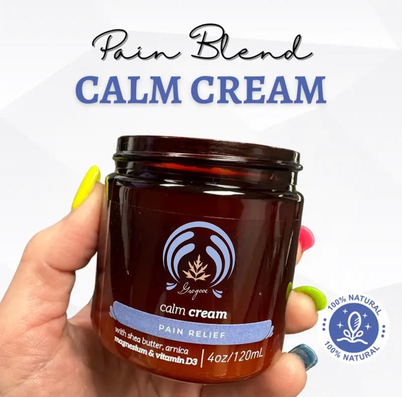 Calm Cream with Magnesium &VitaminD3-Pain Blend Body CareMoisturizer-4oz Lotions Comfort