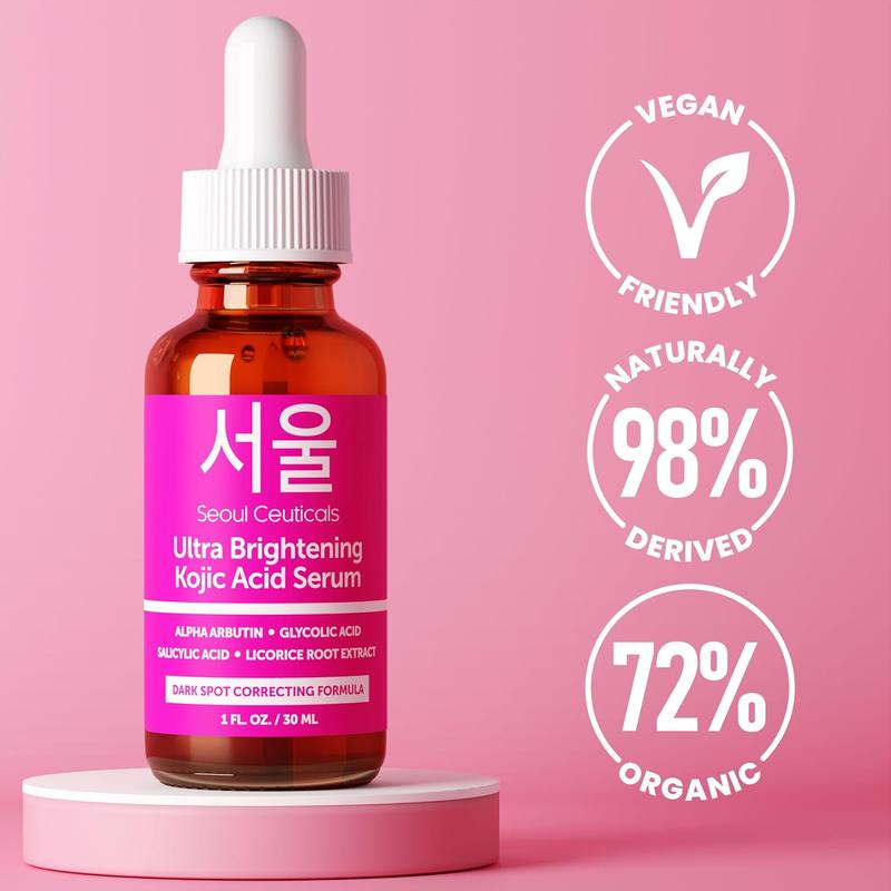 Seoulceuticals Korean Skin Care Kojic Acid Serum Alpha Arbutin Serum – Dark Spot Remover Corrector Glycolic Acid Serum + Salicylic Acid K Beauty 1Oz Digital Beauty Group