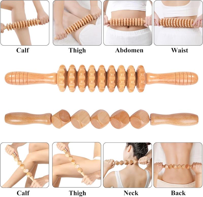 Massage Tools 5-in-1 Lymphatic Drainage  Maderoterapia Kit Wooden   Sculpting Tools for  , Anti-Cellulite,  Contouring and Shaping