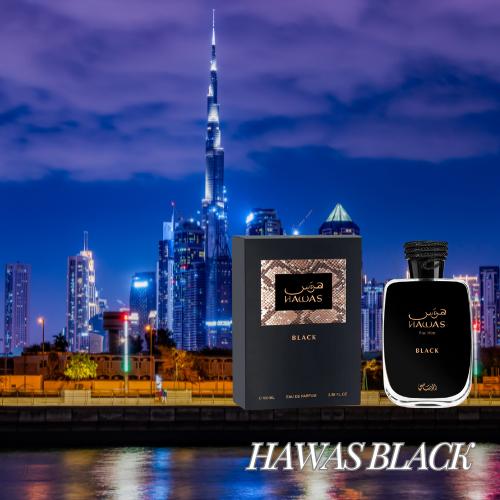 HAWAS BLACK FOR MEN 3.4 EDP NEW Official Release long lasting