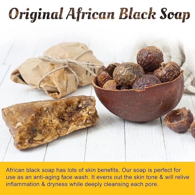 It's Pure Natural African Black Soap Bars with African Honey (Pack of 3) Organic Raw Soap for Face & Body Body Care Body Wash