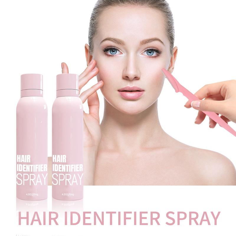 Hair Identifier Spray - Precision Facial Razor Set for Smooth Skin(120ml, aluminum can), Enhanced Visibility, and Skincare Absorption - Non-Comedogenic, Natural Ingredients Hair Removal Body Care