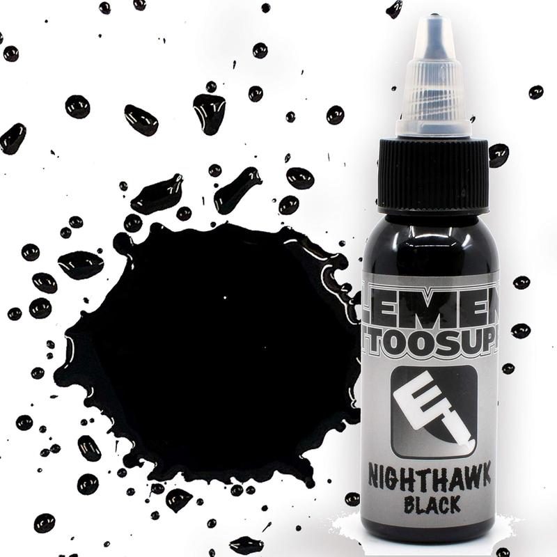 Premium Black Tattoo Ink - Professional Tattoo Ink & Supplies for Outlining, Shading, & Blending - Tribal Tattoo Ink - Permanent Nighthawk Black Ink Tattoo 1oz