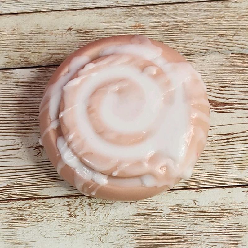 Cinnamon Roll with Icing Handmade All Natural Goat Milk & Shea Butter Soap. Cute Handcrafted Soap. Yoni Soap Bar. Faux Food Soap.