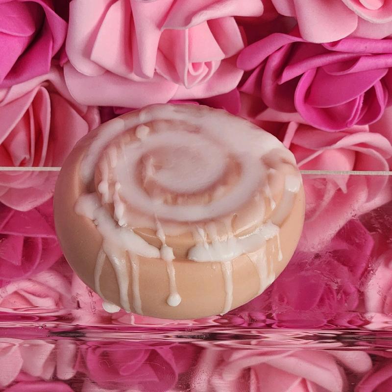 Cinnamon Roll with Icing Handmade All Natural Goat Milk & Shea Butter Soap. Cute Handcrafted Soap. Yoni Soap Bar. Faux Food Soap.