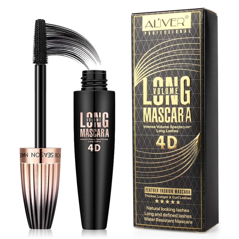 4D Silk Fiber Lash Mascara, Waterproof Long Lasting Mascara Black Volume and Length Natural, Exquisitely Full, Lengthening Thickening Softer Fuller Lashes Amplify Smudge-Proof Eyelash Mascara,1 Pack