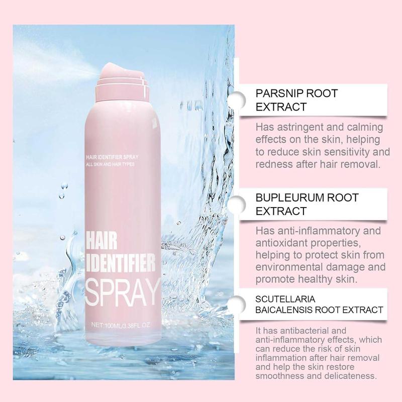 Hair Identifier Spray - Precision Facial Razor Set for Smooth Skin(120ml, aluminum can), Enhanced Visibility, and Skincare Absorption - Non-Comedogenic, Natural Ingredients Hair Removal Body Care