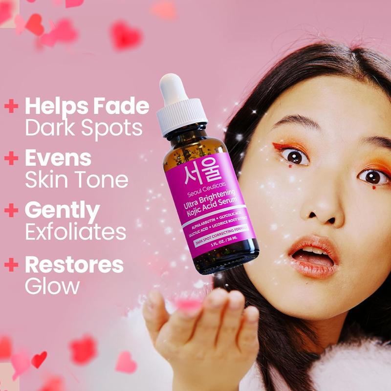 Seoulceuticals Korean Skin Care Kojic Acid Serum Alpha Arbutin Serum – Dark Spot Remover Corrector Glycolic Acid Serum + Salicylic Acid K Beauty 1Oz Digital Beauty Group