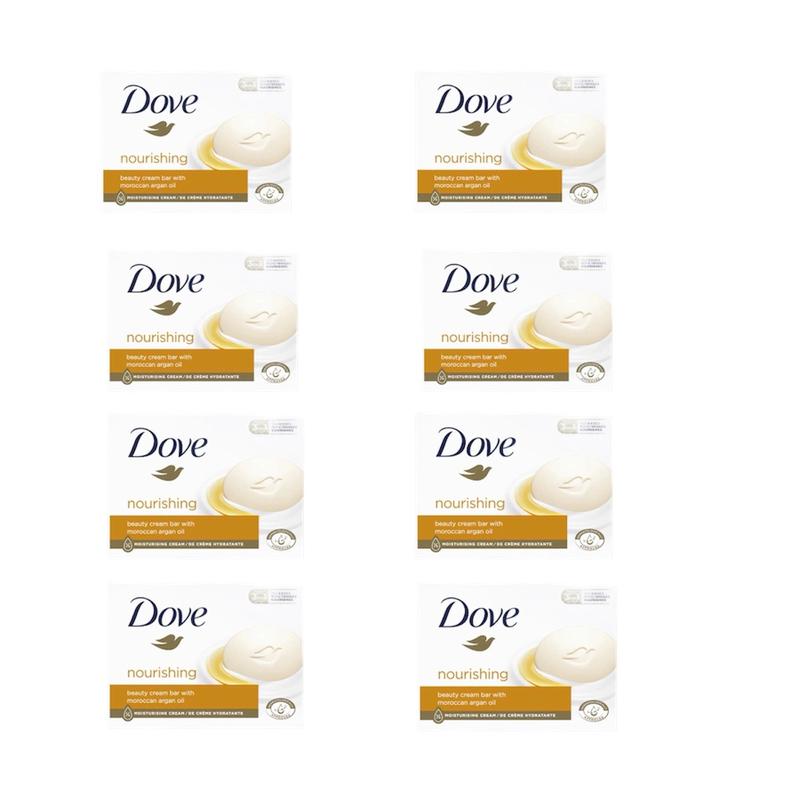 Dove Nourishing Beauty Cream Bar with Moroccan Argan Oil - 8 Bars, 90g